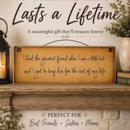"Rustic Friendship Wood Sign - Best Friend Gift, Sister Gift For Mom Farmhouse Wall Decor Meaningful Quote Plaque 16""x6" - thumbnail 4