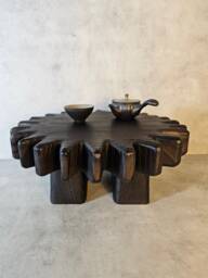 Rustic Coffee Table & Live Edge Table, Low Dining Furniture, Minimalist Table - thumbnail 1