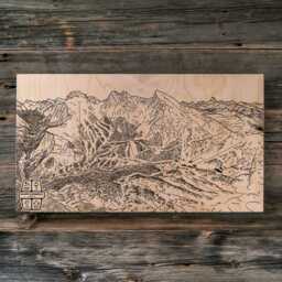 Banff Sunshine, Alberta Ski Trail Map - Engraved Wood Wall Art, Winter Sport Cabin Decor, Snowboard Mountain Trail, Personalized Family Gift - thumbnail 2