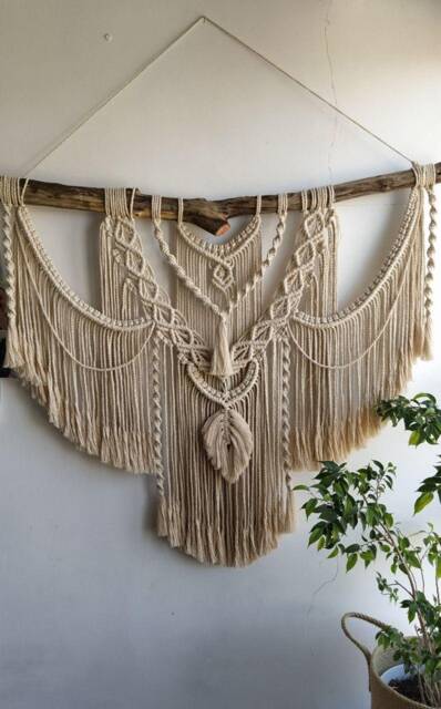 Macrame Wall Art, Farmhouse Decor, Rustic Home Tapestry Hanging, Boho Christmas Gift - image 1