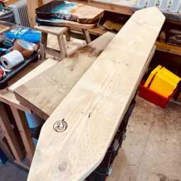 Handmade Reclaimed Wood Bench, Modern Hallway Eco Design - thumbnail 3