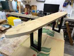 Handmade Reclaimed Wood Bench, Modern Hallway Eco Design - thumbnail 1