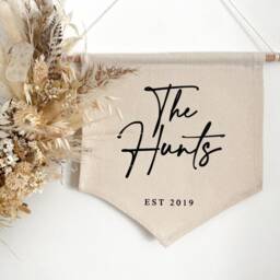 Personalised Family Banner Flag, Family Gift, New Home Wall Decor - thumbnail 2