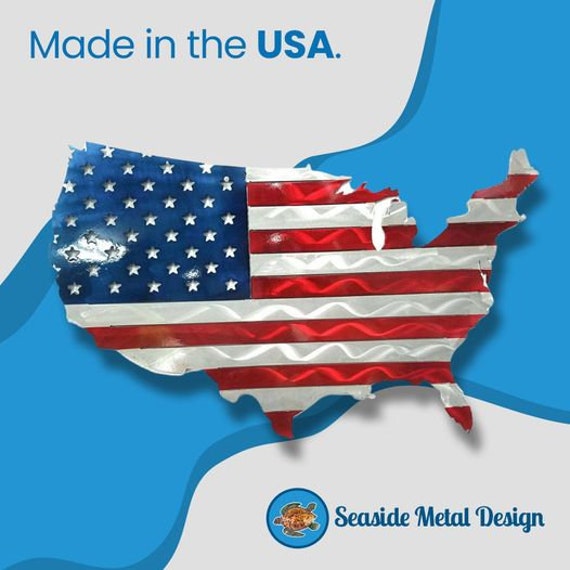 American Flag Of The United States, Us Metal Wall Art, Patriot, Patriotic Decor, Veterans Tribute, Made in America, Handmade - image 1