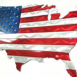 American Flag Of The United States, Us Metal Wall Art, Patriot, Patriotic Decor, Veterans Tribute, Made in America, Handmade - thumbnail 4