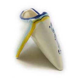 Italian Ceramic Art Pottery Holder Letters Brings Decorated Lily Hand Painted Made in Italy Tuscan - thumbnail 3