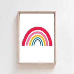 Set Of 6 Girls Nursery Prints, Rainbow Wall Art, Bedroom Decor, Personalised, Playroom, Decor - thumbnail 2