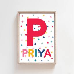 Set Of 6 Girls Nursery Prints, Rainbow Wall Art, Bedroom Decor, Personalised, Playroom, Decor - thumbnail 3
