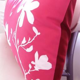 Hot Pink Magnolia & Butterflies Pillow Silkscreened Accent Pillow - thumbnail 4