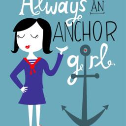 Anchor Girl Sorority Print Sisterhood Gift, Dorm Wall Art - thumbnail 2