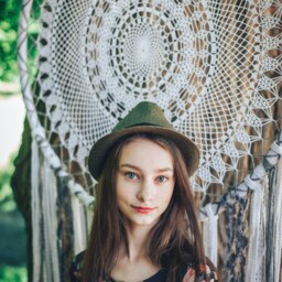 Large Crochet Dreamcatcher Wall Hanging, Boho Teen Room Decor - thumbnail 2