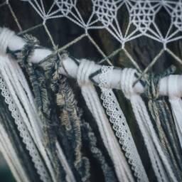 Large Crochet Dreamcatcher Wall Hanging, Boho Teen Room Decor - thumbnail 4