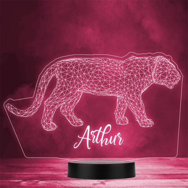 3D Style Tiger Geometric Personalised Gift Colour Changing Led Lamp Night Light - image 1
