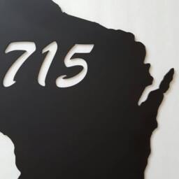 Metal Wall Art. 715. Wisconsin Area Code. Home Decor. Wisconsin. Cutout - thumbnail 2
