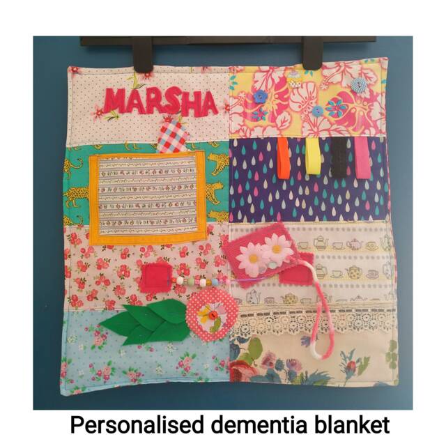 Personalised Care, Dementia Fidget Blanket Flower Floral Alzheimer's Quilt Birds Garden Gift For Mom, Parkinson's, Autism, Adhd Brain Injury - image 1
