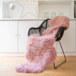 Black Sheepskin Rug in Extra Long Length, Double Curly Sheepskin, Bed Cover, Chair Throw, Carpet, Mat, Hygge - thumbnail 3