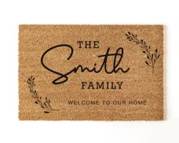 Personalised Family Name Coir Door Mat - New Home Gift - thumbnail 1