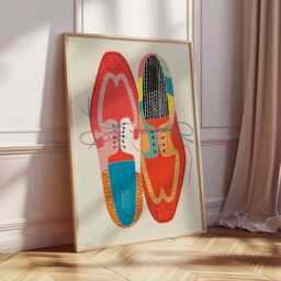 Colorful Shoe Art Print - Modern Pop Poster Abstract Fashion Wall Retro Illustration Bold Contemporary Artwork - thumbnail 2