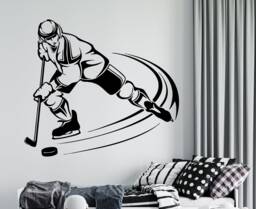 Hockey Player Wall Decal Sports Vinyl Decor 4400 - thumbnail 1