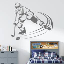 Hockey Player Wall Decal Sports Vinyl Decor 4400 - thumbnail 2