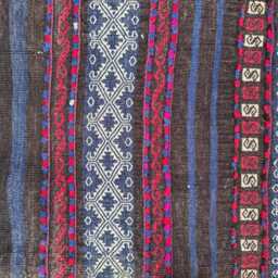 Set Of 5 Kilim Mats, Afghan Flatweave Door Small Tribal Rugs, Mini Handwoven Wool Placemats, Boho Entryway Coaster - thumbnail 3