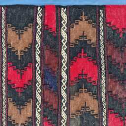 Set Of 5 Kilim Mats, Afghan Flatweave Door Small Tribal Rugs, Mini Handwoven Wool Placemats, Boho Entryway Coaster - thumbnail 2