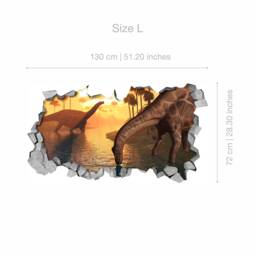 Kids Room, Decor, Dinosaurs, 3D Effect, Wall Sticker, Decal, 3D Wallpaper, Wall Decals, Art, Art - Skudds3Dw - thumbnail 3