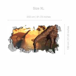 Kids Room, Decor, Dinosaurs, 3D Effect, Wall Sticker, Decal, 3D Wallpaper, Wall Decals, Art, Art - Skudds3Dw - thumbnail 4