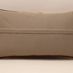 Vintage Turkish Kilim Pillow - Striped Wool Lumbar Cushion Cover - 10x20 In - thumbnail 4