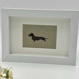 Brown Dachshund Dog Fabric Picture, Textile Wall Art, Sophie Allport Design - thumbnail 1