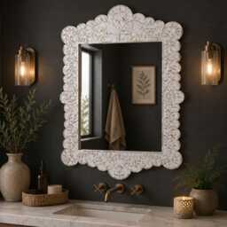 Handmade Mother Of Pearl Bedroom Mirror, Coastal Decor, Wedding Gift - thumbnail 1