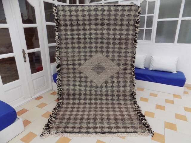 Handmade Zanafi Wool Rug, Moroccan Berber Kilim Style - image 1