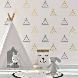 Tee Pee Wall Decals Nursery Decor, 30 Pack - 4x4 In - thumbnail 1