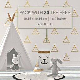 Tee Pee Wall Decals Nursery Decor, 30 Pack - 4x4 In - thumbnail 3