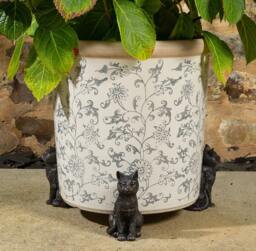 Bronze Cat Potty Feet Antique Garden Decor, Plant Pot Stand - Set Of 3