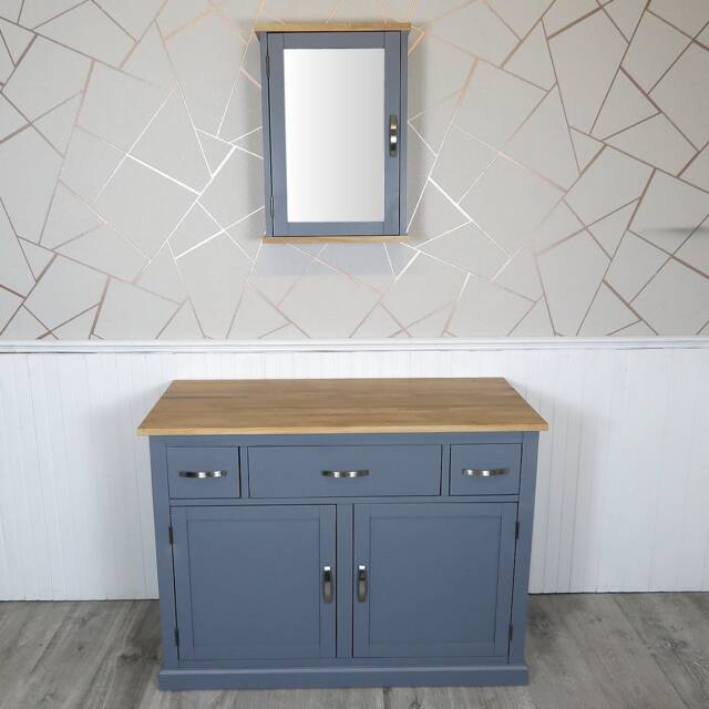 Bathroom Furniture - Grey -1000mm Vanity Cabinet Storage Sideboard 1161G - image 1