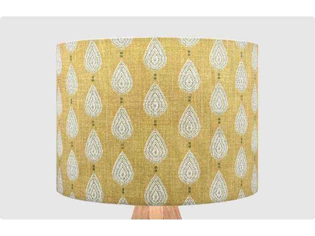Yellow Green Raindrop Lampshade, Table Floor Lamp/Ceiling Pendant Small Medium Large 15cm 20cm 25cm 30cm 35cm 40cm Fabric Drum Light Shade - image 1