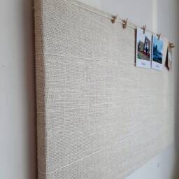 Hessian Cork Board Burlap Wedding Photo Display With Pegs - thumbnail 2