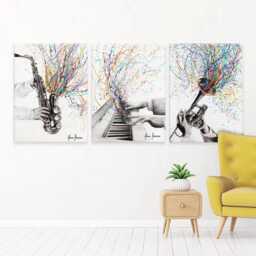 Jazz Band Trio Canvas Print, Music Room Wall Art - thumbnail 2