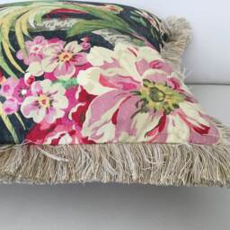 Retro Floral Cushion Cover Vintage Style Birds & Flowers Pillow - thumbnail 2