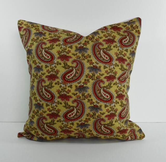 Paisley Decorative Throw Pillow Cover, Butterscotch, Gold, Cushion 16x16 - image 1