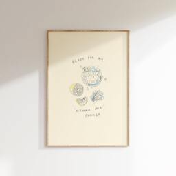 Just Want My Mamma Mia Summer Wall Print - Greek Greece Poster Euro Art Trendy Aesthetic Beach Lover - thumbnail 1