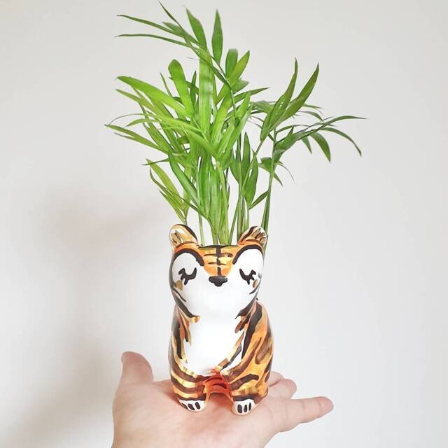Tiger Planter, Animal Ceramic Tiger, Lover Gift, Birthday Housewarming Gift For Friend - image 1