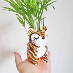 Tiger Planter, Animal Ceramic Tiger, Lover Gift, Birthday Housewarming Gift For Friend - thumbnail 3