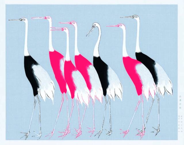Vintage Japanese Crane Print, Nature Bird Print