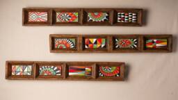 Ceramic Wall Art - Fiesta Trays - One Choose From 3 Styles Handmade Framed Tiles Made To Order - thumbnail 1