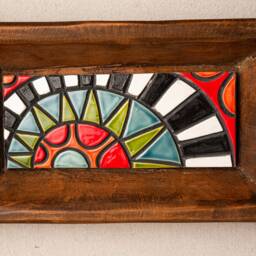 Ceramic Wall Art - Fiesta Trays - One Choose From 3 Styles Handmade Framed Tiles Made To Order - thumbnail 3
