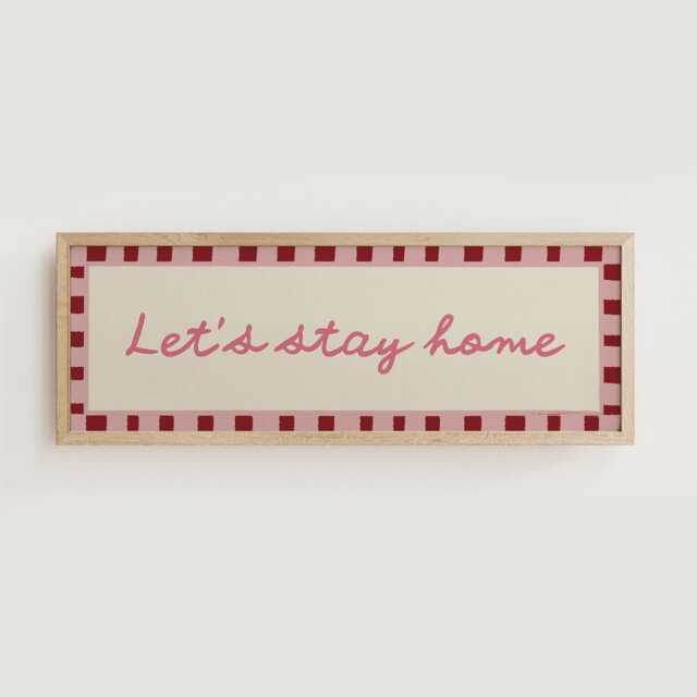 Let's Stay Home Hallway Print, Above Door Horizontal Wide Wall Art Unframed - image 1