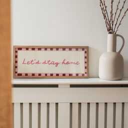 Let's Stay Home Hallway Print, Above Door Horizontal Wide Wall Art Unframed - thumbnail 3