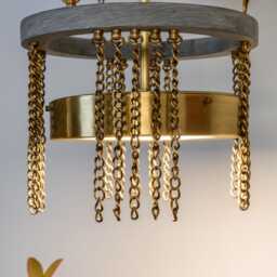 Handmade Concrete & Brass Ceiling Lamp - Egyptian Design - thumbnail 4